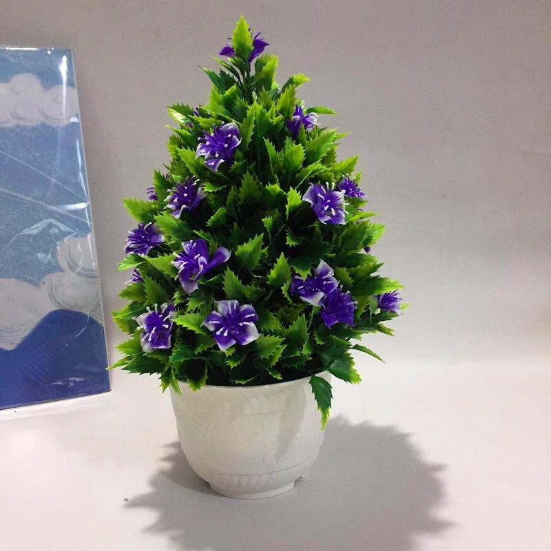 Künstlicher grüner Pflanzentopf mit 26 Kirschblüten für Schreibtisch im Büro und Wohnzimmer