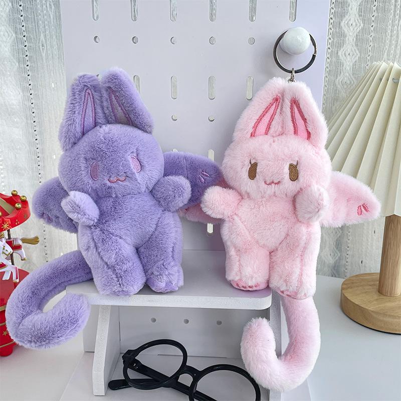 Cute Bat Rabbit Cute Girl Heart Doll Gifts School Bag Pendant Plush Toy Doll Catching Machine Doll