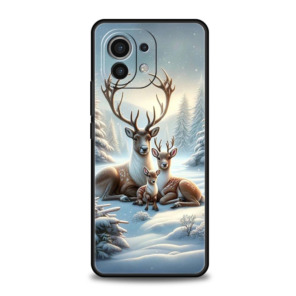 Cartoon Animal Deer Phone Case Cover for Xiaomi Mi 17 15 14 13 12 11 Ultra 15T 14T 13T 12T 11T Pro Lite 5G Soft TPU Shell Capas