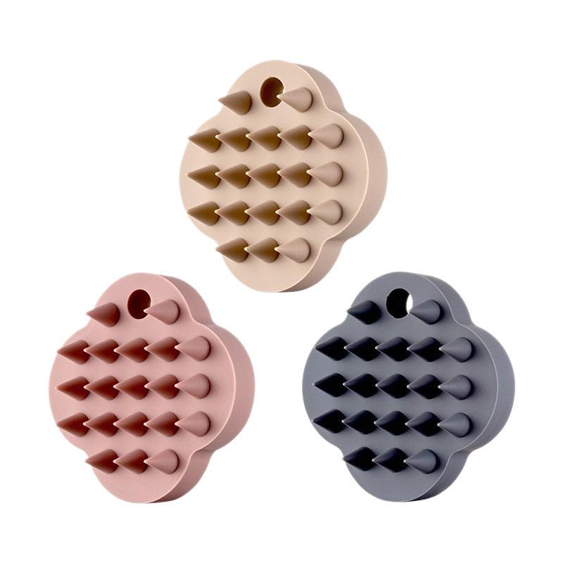 Silicone Scalp Massage & Shampoo Comb Silicone Shampoo Brush [Light Coffee]