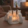 3D Printed Cat Ornament Candle Holder, Matte Sanding Aesthetic Desktop Decor, Integrated Showcase Display Smooth Curved Sculpture, Home Decoration for