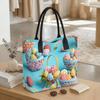  Easter Egg Print Tote Bag Large Capacity Fashion Casual Portable Daily Handbag for Women