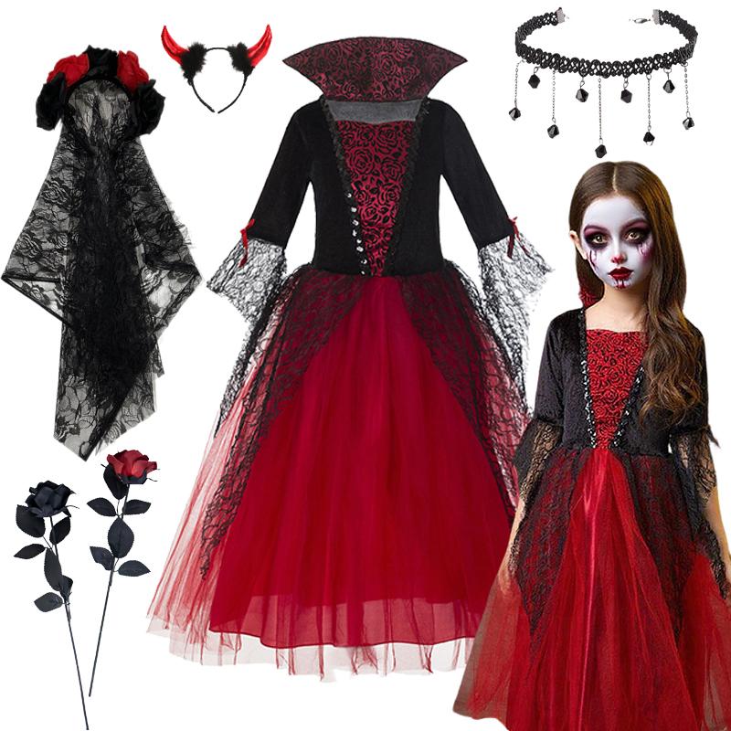 Girls Halloween Ghost Bride Costume Vampire