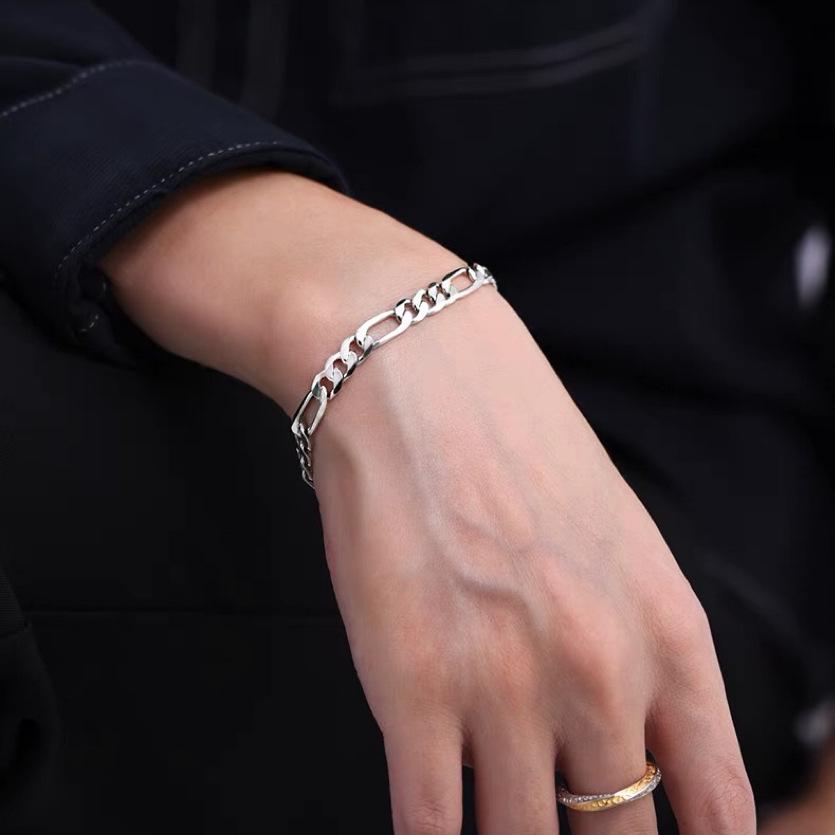 

Парный хип-хоп браслет-танк из титановой стали с кубинской цепью - Не выцветающие, универсальные украшения для мужчин и женщин