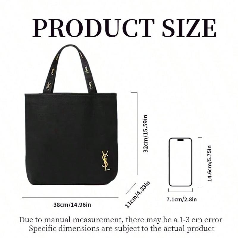 Schwarze Canvas-Umhängetasche von YSL, mit einem ultra-minimalistischen Design und großem Fassungsvermögen, geeignet für Arbeit, Shopping, Schule und Reisen.