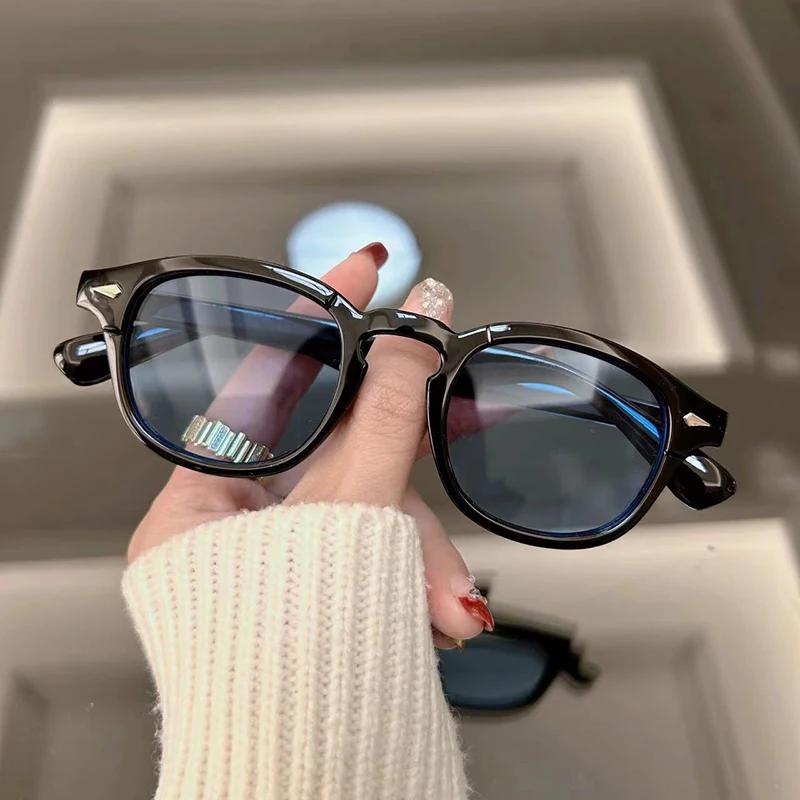 Round Vintage Sunglasses Women Men Brand Designer Rivet Sun Glasses Male Female Fashion Ocean Color Mirror