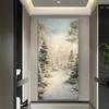 Copertura per Porta Scena Invernale con Neve Sfondo Fotografia Foresta Bianca Forniture Decorazioni Festa di Natale Interno Esterno