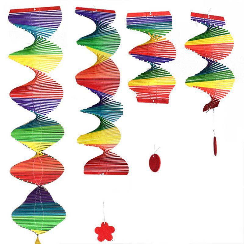 

1pc Rainbow Wind Spinner Mobile Chime Lawn Wind Spiral Party Home Decor Colorful Rainbow DIY Outdoor Garden Ornament Hot Sale M