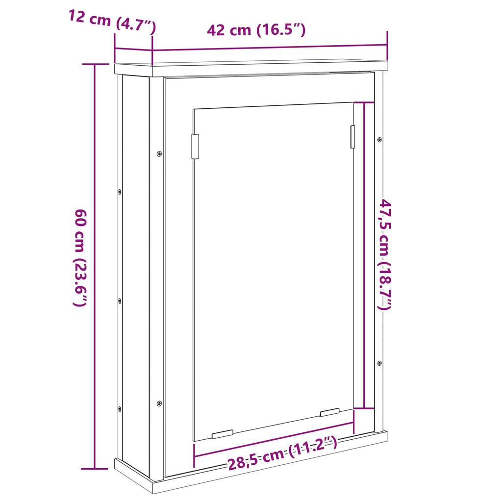 Minimalistischer Wandspiegel Für Das Badezimmer, Schminkspiegel Mit Muschelförmigem Aufbewahrungsfach, 42 X 12 X 60 Cm
