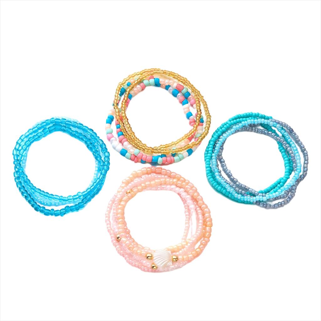 Beaded Bracelet for Women Boho Colorful Beads Bracelets Adjustable Elastic Beach Jewelry Bohemian Stackable Summer Bracelets  Charm Bracelet