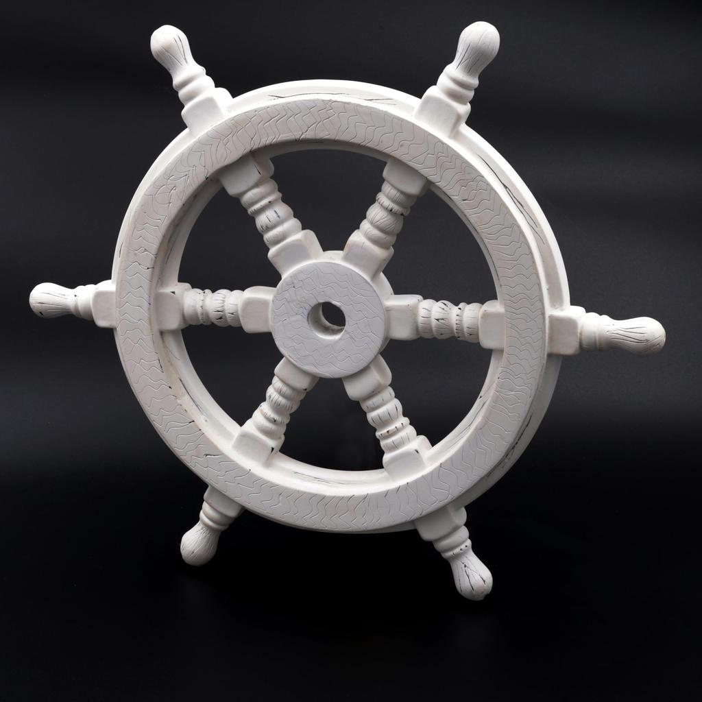 Nagina International Classic Wooden Whitewash Ship Steering Wheel (36 Inches) NC-EN4P-M299