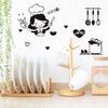 Girl Loves To Cook Print Wall Stickers Kitchen Decoration Household Decorative Ornaments