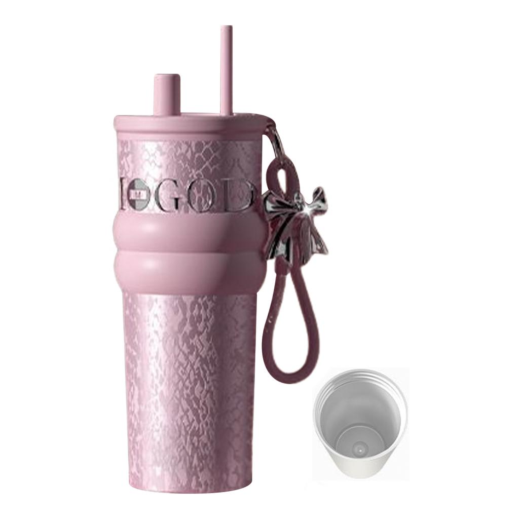 Tumbler with Lid and Straw Reusable Stainless Steel Large Water Bottle for Water Coffee and Various Beverages