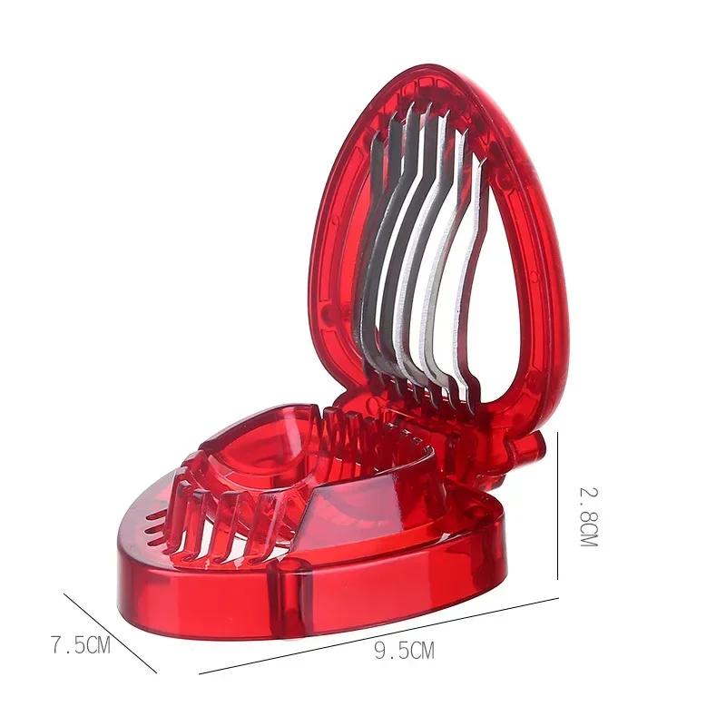 

1PC Kitchen Accessories Strawberry Slicer Cutter Strawberry Corer Strawberry Huller Fruit Leaf Stem Remover Salad Cake Egg Tools червоний