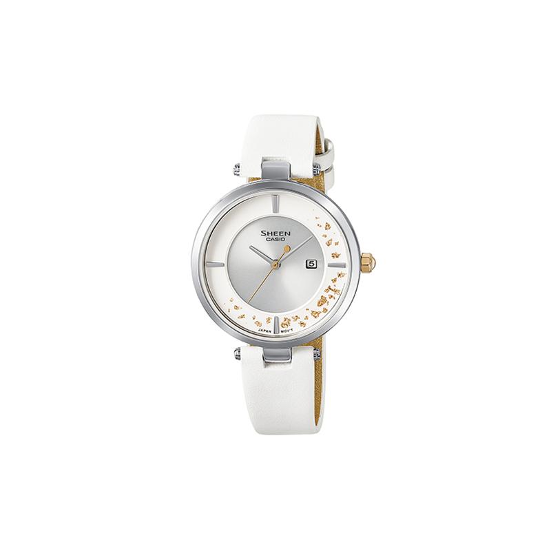 

Casio CASIOSHEEN gold foil theme series solar power quartz movement Japanese and Korean watch women s watch silver dial SHS-C100L-7AUPFJ серебряный