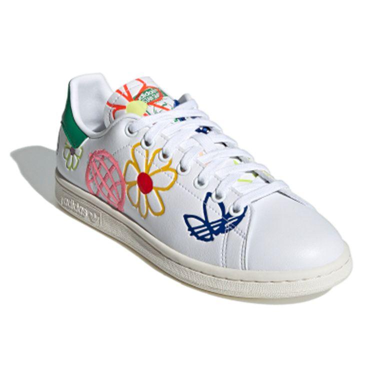 Adidas Stan Smith Large Doodles Women Sneakers White Cloud-White Green FX5653