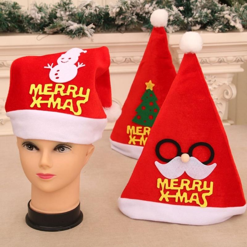 Set of 12 Christmas Party Santa Hat with Belt Decoration Festival Santa Hat For Holiday Celebration