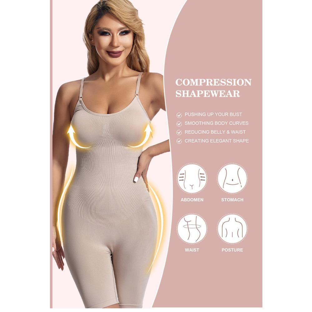 Plus-size Postpartum Shapewear Hip-lift Midriff Corset Seamless Crew Neck Strap Bodysuit