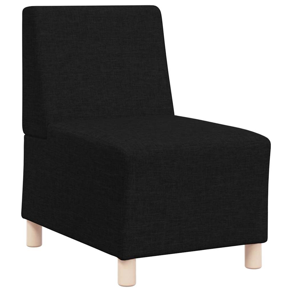 Modular Armless Sofa 3 Piece Set Black 55 X 74 X 82 Cm Fabric