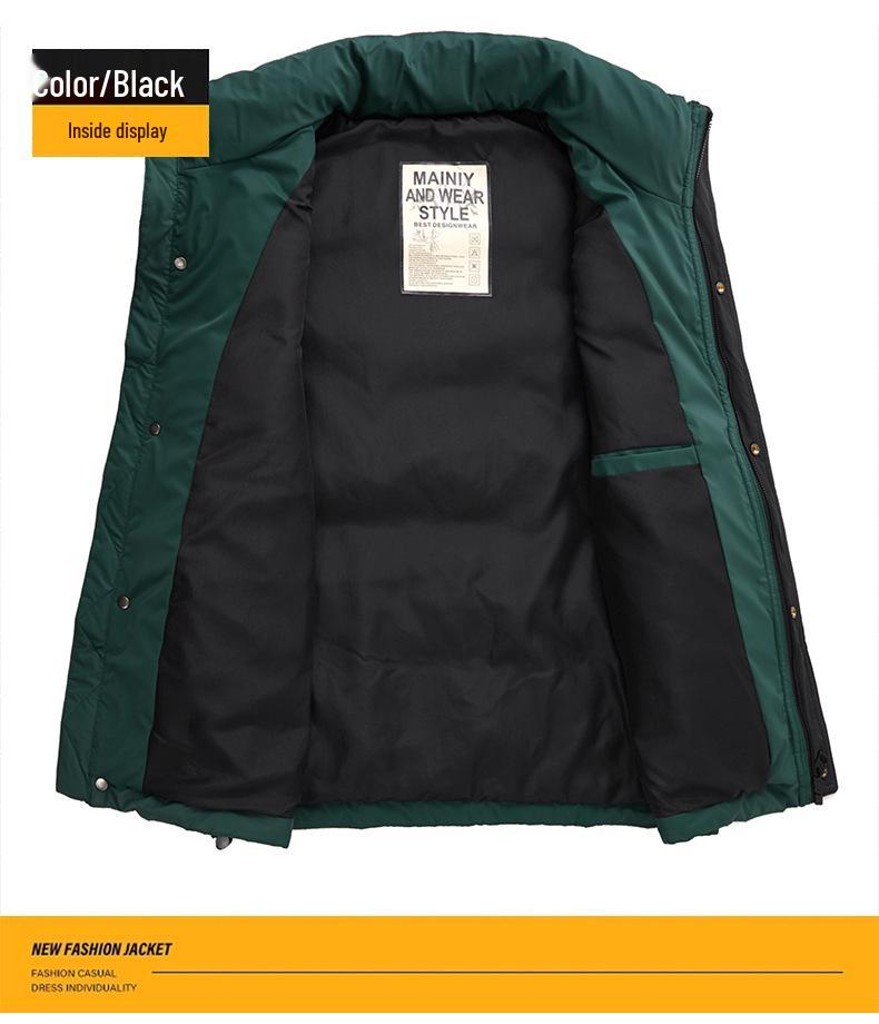 Men's MJ919 Winter Casual White Duck Down Vest - Warm, Versatile, Loose-Fit Outerwear