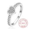 Mother's Day Gift Original Zircon Crystal Heart Ring 925 Sterling Silver Fashion Love Heart Rings For Women Wedding Fine Jewelry