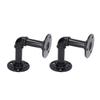 Pipe Shelf Brackets Iron Black Retro Wall Mounted Clapboard Support Frame Racks Set