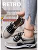 Women's Plus Size Comfortable Flyknit Casual Shoes with Thick Sole and Breathable Mesh, Height-Boosting Design.