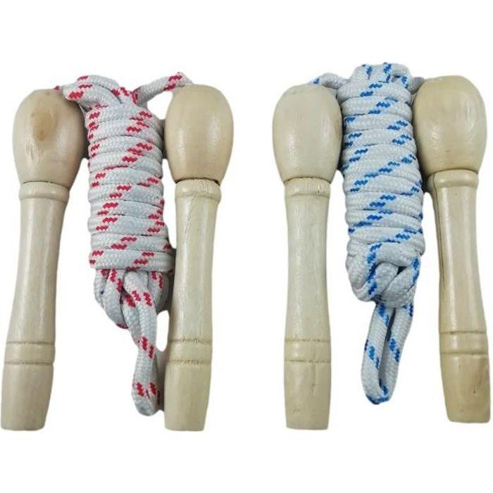 

Corde à Sauter 2,10 M Poignées en Bois pour Jeux Exercice Gym Enfant Adulte
