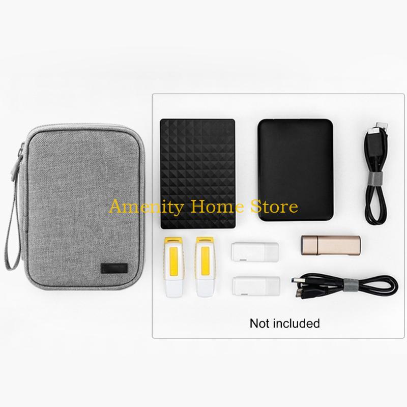 F26C Convenient Hard Disk Storage Sleeve Hard Drive Holder Power Banks Organizer Bag Earphone Case for Business Professionals