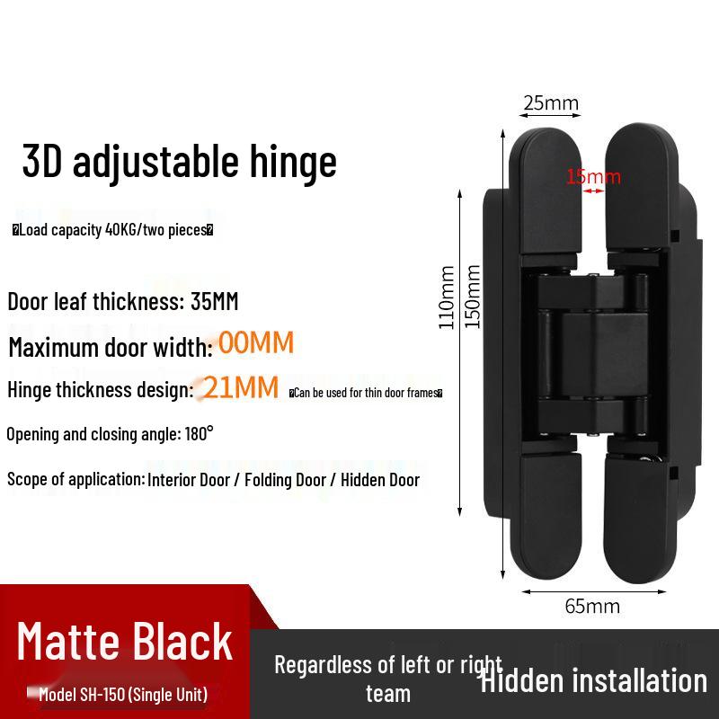 Three-Dimensional Adjustable Concealed Zinc Alloy Hinge for Outward Opening Wooden Doors
