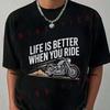 Funny Motorcycle Biker Art T-Shirt Moto Riders Men's Casual O-Neck Tops Tee 2026