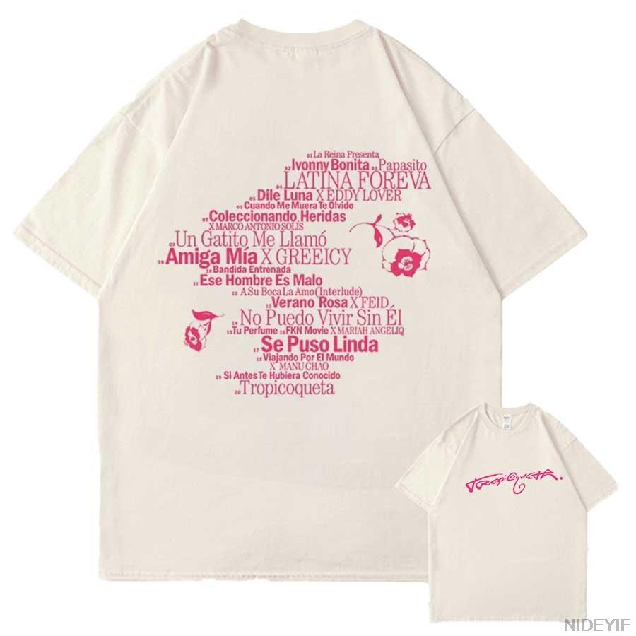 

Karol G Merch Tropicoqueta 2025 T shirt for Unisex Women Hiphop Streetwear Oversized Tops 100 Cotton TShirt KG19 4XL