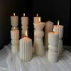 DIY Wave pattern cylindrical candle silicone mold unique pattern carving sculpture cylindrical cake chocolate mold soap mold