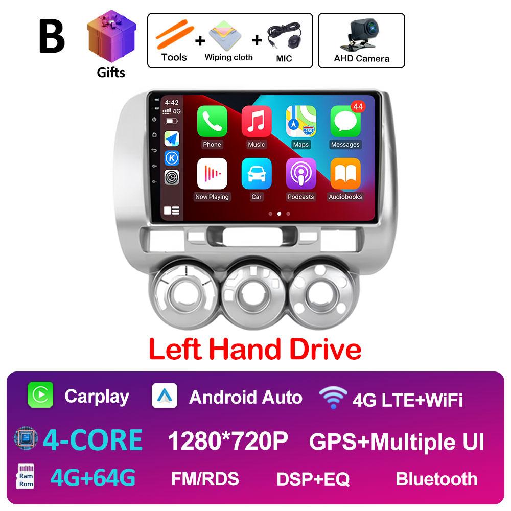 Left Hand Drive Car Video Player For Honda Fit Jazz City 2002 2003 2004 2005 2006 2007 GPS Navi Bluetooth Autoradio Accessories