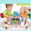 Wooden Train Track Set With 46 Pieces For Kids Educational Play And Imaginative Building