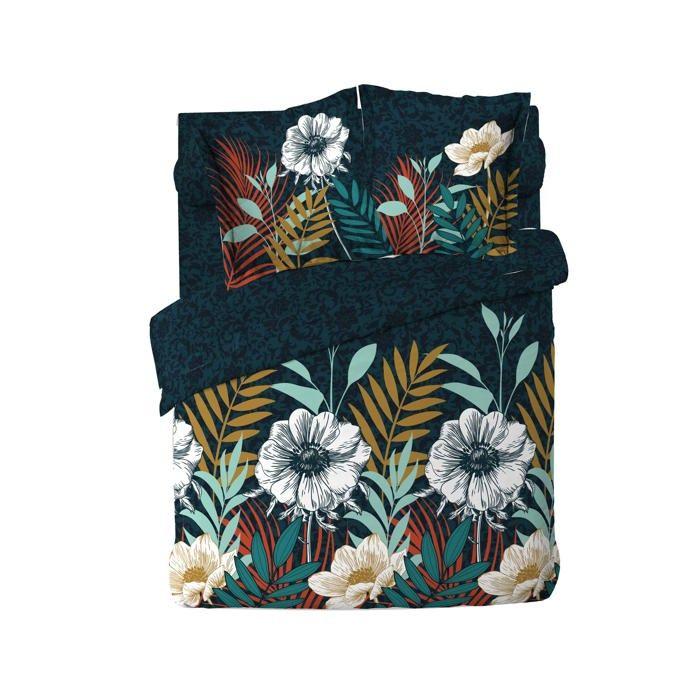 Housse de couette coton 6 pieces 220 x 240 cm Fleur d&amp;#39adison