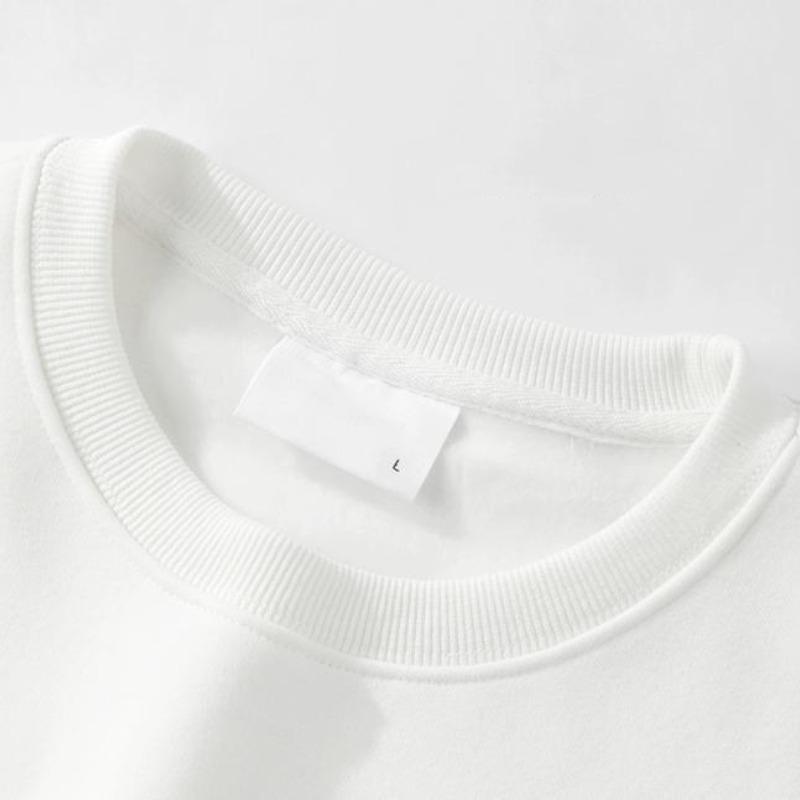 Men's Autumn and Winter Pullover Round Neck New Patchwork Printing Letter Loose Fashion Commuter Long Sleeved Sweater