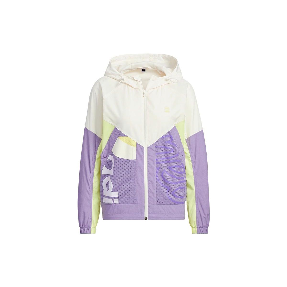 

adidas Colorblock Windbreaker Hooded Jacket White Purple Unisex HS8836 M