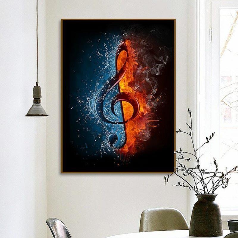 Moderní kreativní hudba Obrazy na plátně Obrazy na zeď Plakáty Obrazy HD Obraz Pro koncert Kancelář Obývací pokoj Domácí dekorace Bezrámové
