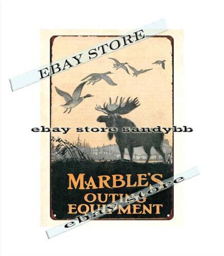 

1928 Marbles Outing Equipment moose duck outdoor metal tin sign decorationAluminum 20x30cm（7.8x11.8inch）