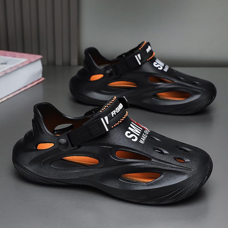 Men s Trendy Summer Sports Slippers: Thick Sole, Non-slip, Wear-resistant, Breathable Outdoor Sandals 40