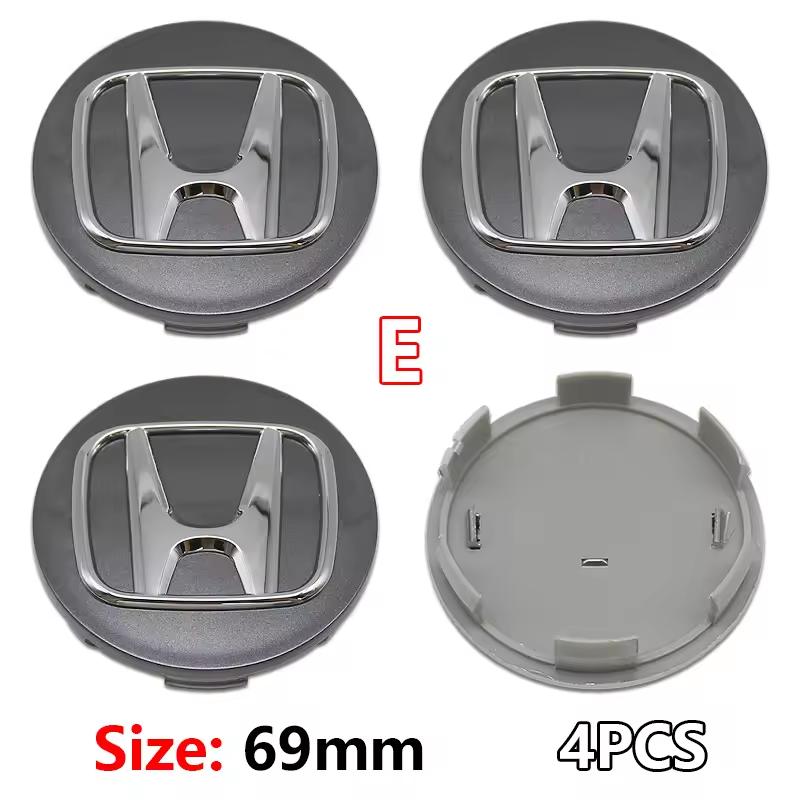 4 Piezas Tapas Centrales de Rueda para Coche 58MM/69MM Compatibles con Honda Civic Fit Jazz Accord Pilot CRV Odyssey Passport City HRV
