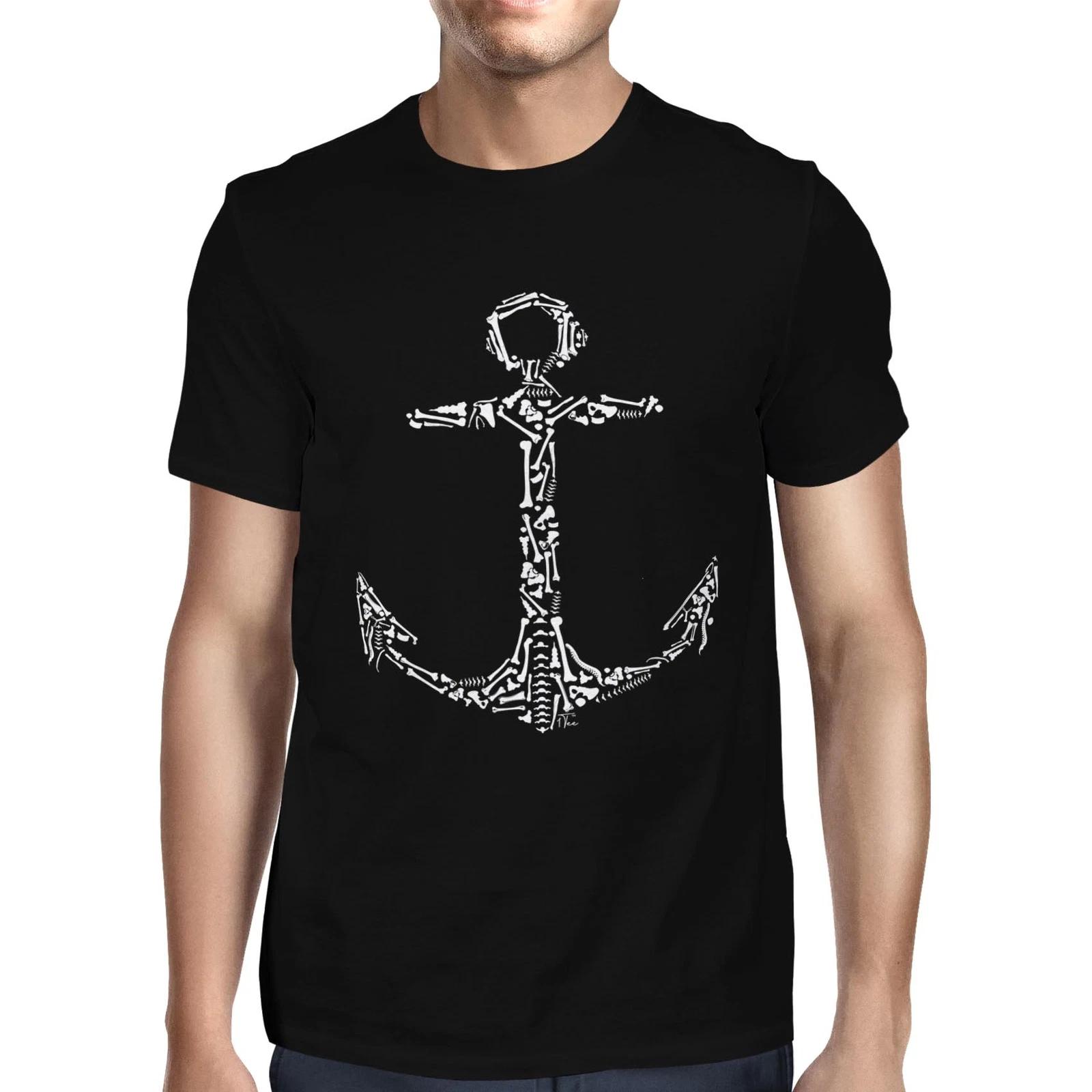 1Tee Mens Skeleton Anchor T-Shirt L