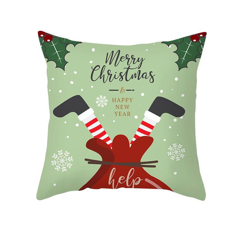 Christmas Pillow Case Wish Cartoon Print Peach Skin Christmas Pillow Home Sofa Cushion