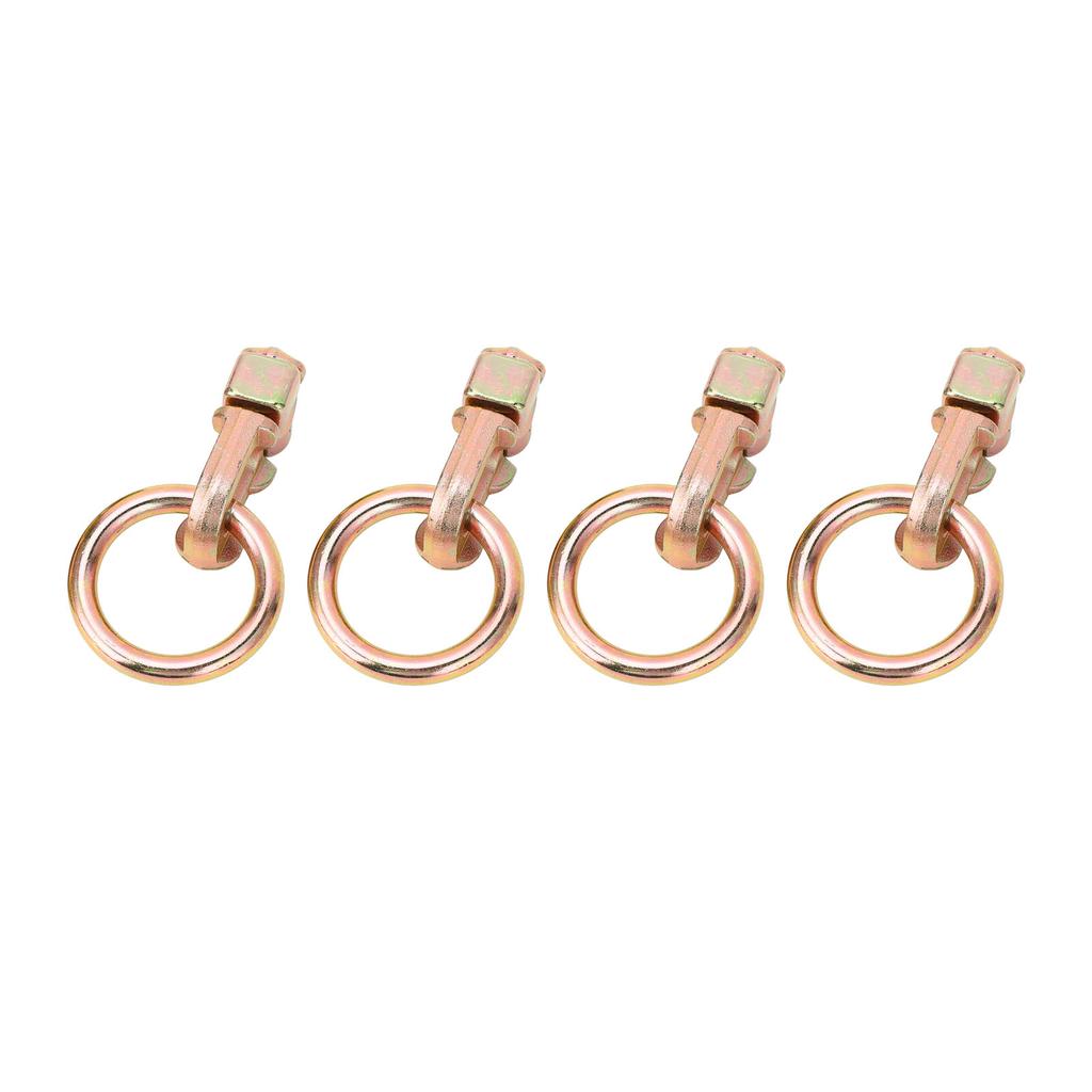 4PCS L Track Double Stud Tie Down Fitting Carbon Steel L Track Fitting with O Ring for Truck Bed