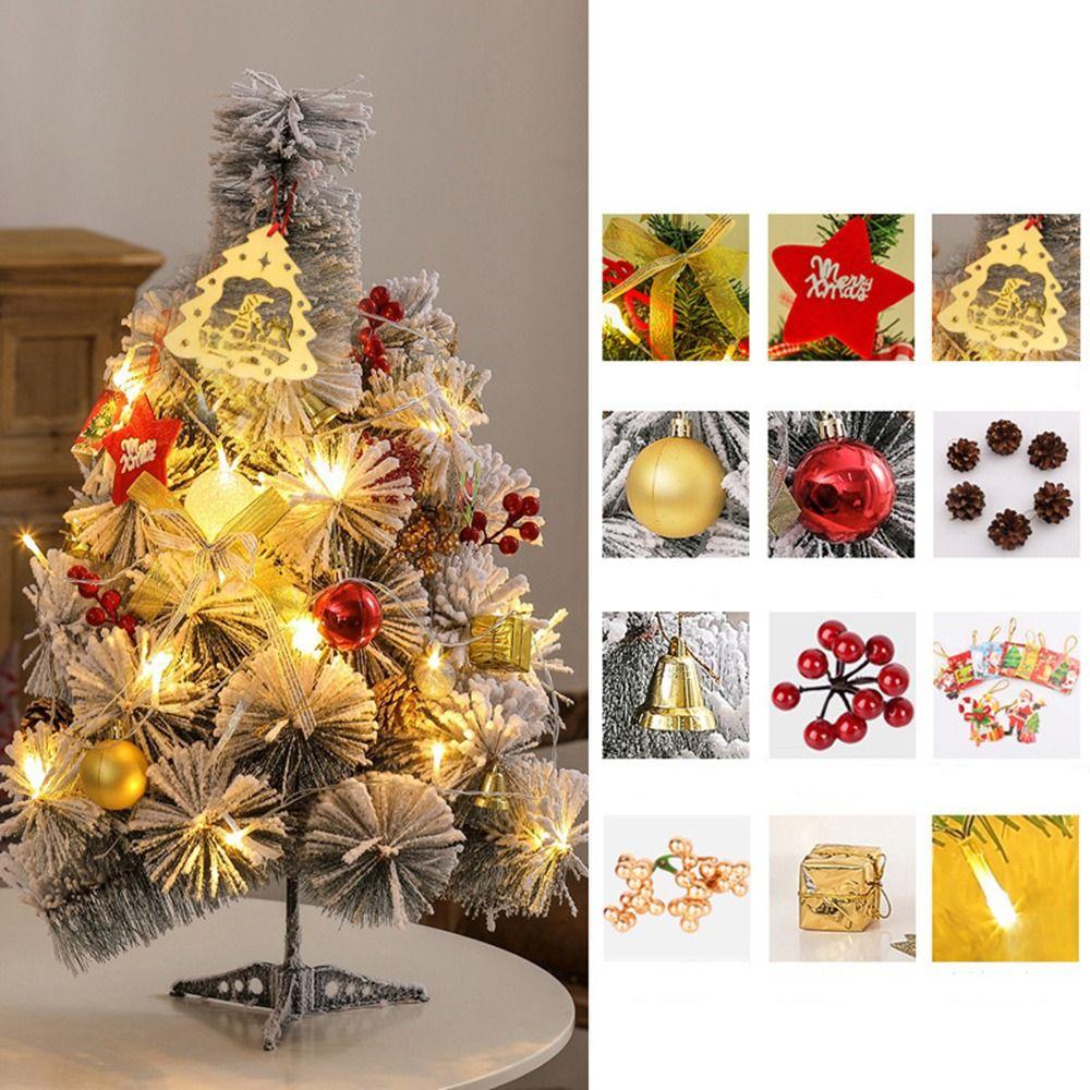 

Ornament Home Decoration Xmas Desktop PVC Mini Trees With Light Christmas Tree