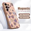 Magnetic For Magsafe Case For Samsung Galaxy S26 Ultra S25 Edge S24 Plus S23 FE S22 A54 A55 A56 5G Candy Color Love Hearts Pattern Matte Cover
