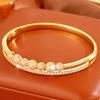 Women's hot-selling bracelets, copper-plated fashionable and simple bracelets, zircon inlaid temperament women's bracelets, popular bracelets.