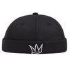 Unisex Hip Hop Melon Hat Brimless Skullcap Breathable Cotton Sailor Cap Adjustable Buckle Beanies Letter Embroidery Melon Hat