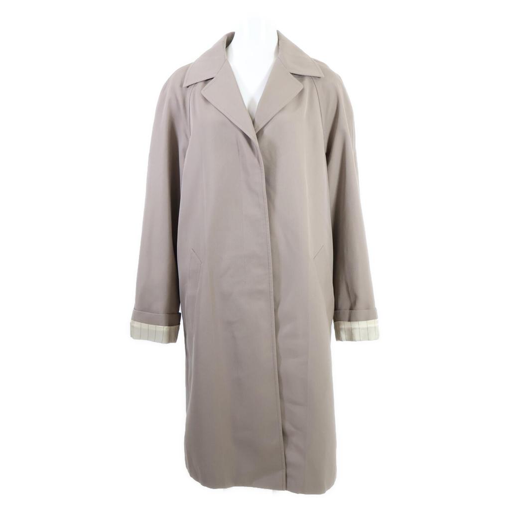 FENDI Domestic regular 23 year old FF6012ARU5 Wool cotton single-breasted long coat 38 greigeUsed